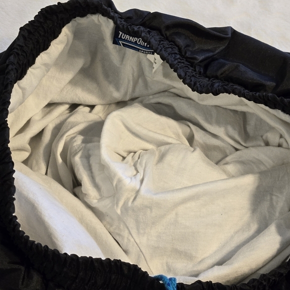 Turnpoint 90s Pants Large Nylon Joggers Black Swishy Track - Picture 6 of 14